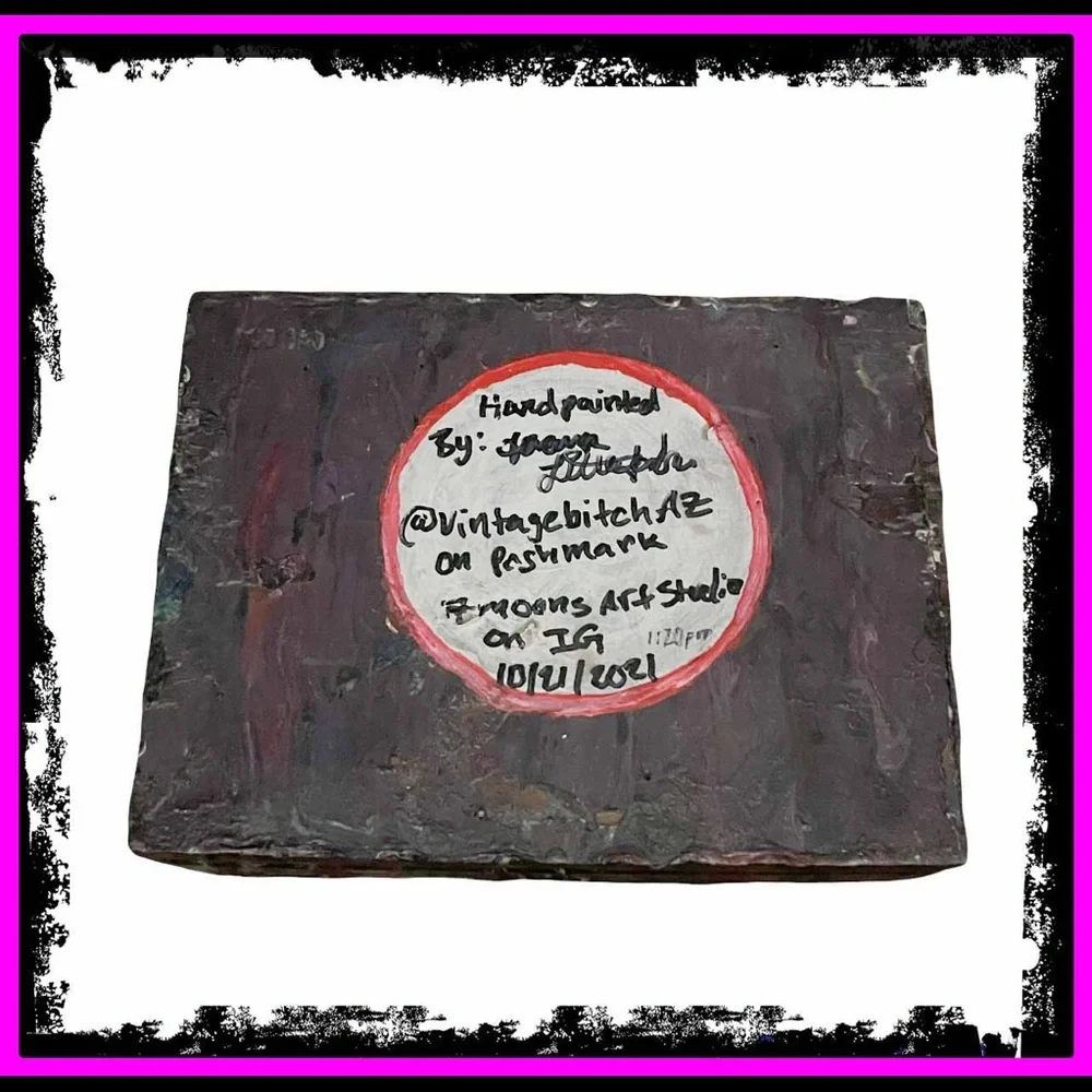 New Artisan Hand Painted By Me Gothic Poured Vintage Cigar Box By Arturo Fuente